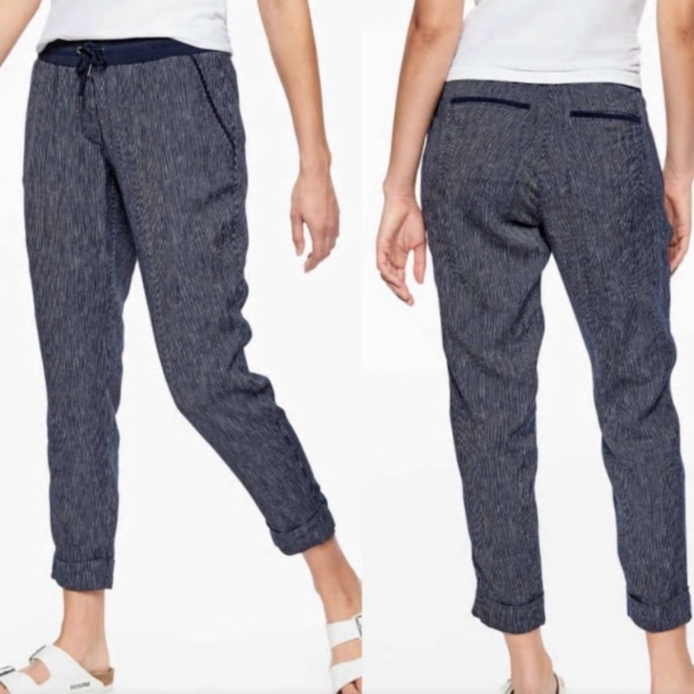 Athleta Striped Linen Joggers